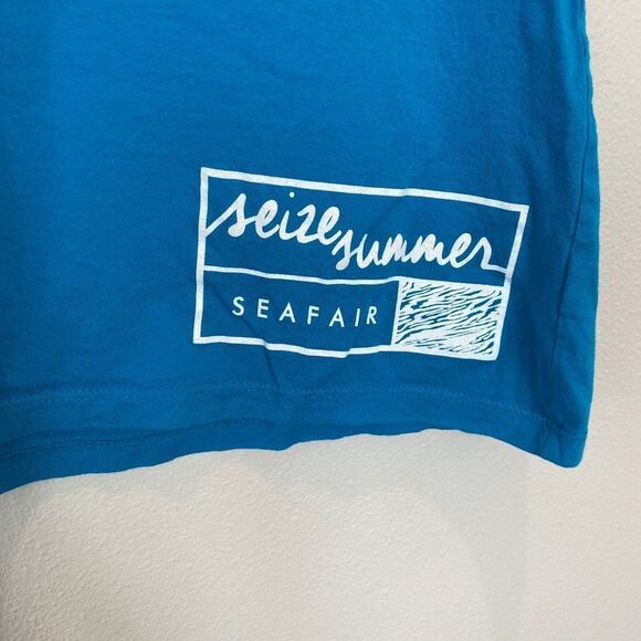 Seattle Seafair Beautiful Bright Blue Angels V-Neck T-shirt, Size XL - Picture 3 of 7
